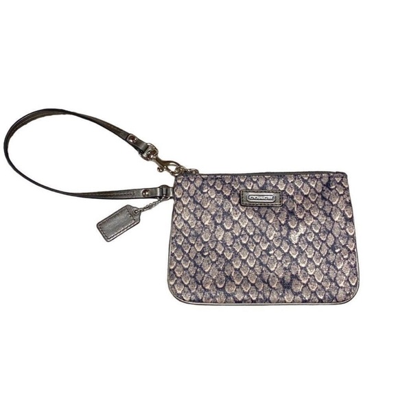 NWOT Coach Taylor Snakeskin Print Wristlet - Picture 1 of 6